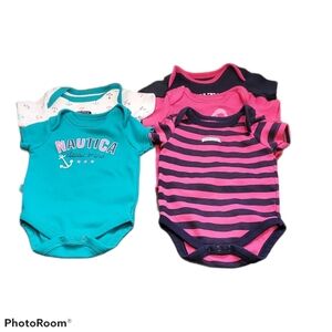 Nautica Baby Girls 5 Piece Onsie Set 0-3 Months